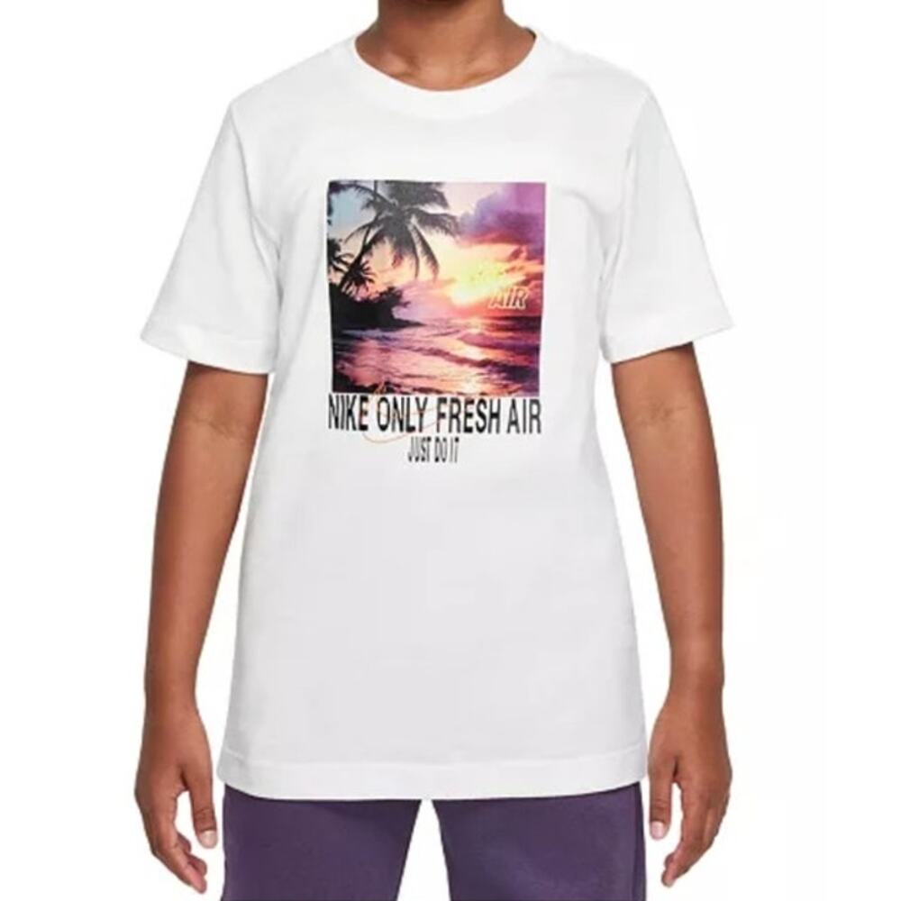 Nike Big Kids Sportswear Printed Crewneck T-Shirt M